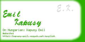 emil kapusy business card